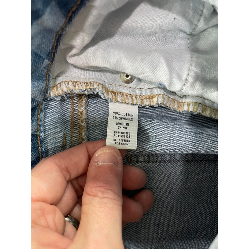 RSQ Checkered Denim Shorts Y2K Skater Streetwear Blue White Cotton Size 28 - Picture 5 of 7